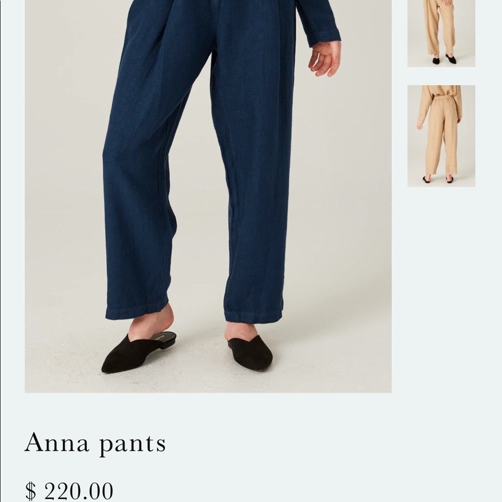 Filisofia “Anna” linen pants size small in navy
